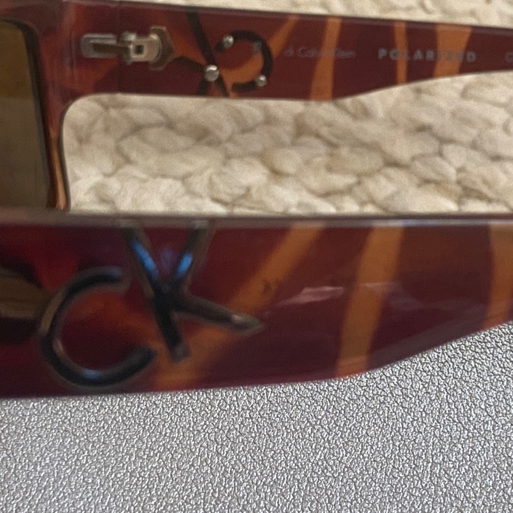 Calvin Klein Rectangular Brown Tortoise Polarized… - image 3